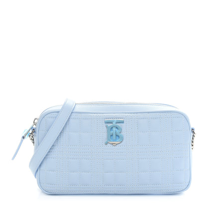 Burberry Lambskin Quilted Camera Bag Pale Blue 1 of 9