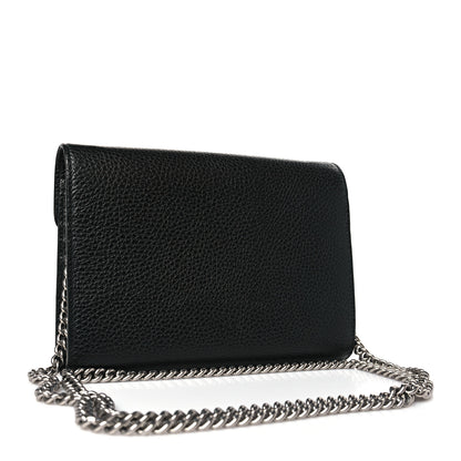 Gucci Calfskin Mini Dionysus Chain Wallet Black 3 of 9