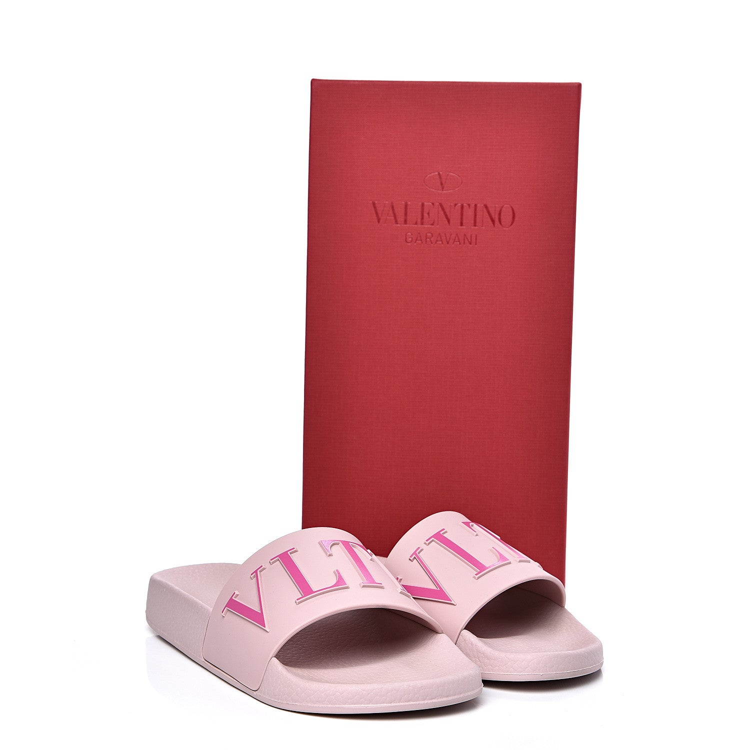 Valentino Garavani Rubber VLTN Pool Slide Sandals 36 Water Rose 9 of 9