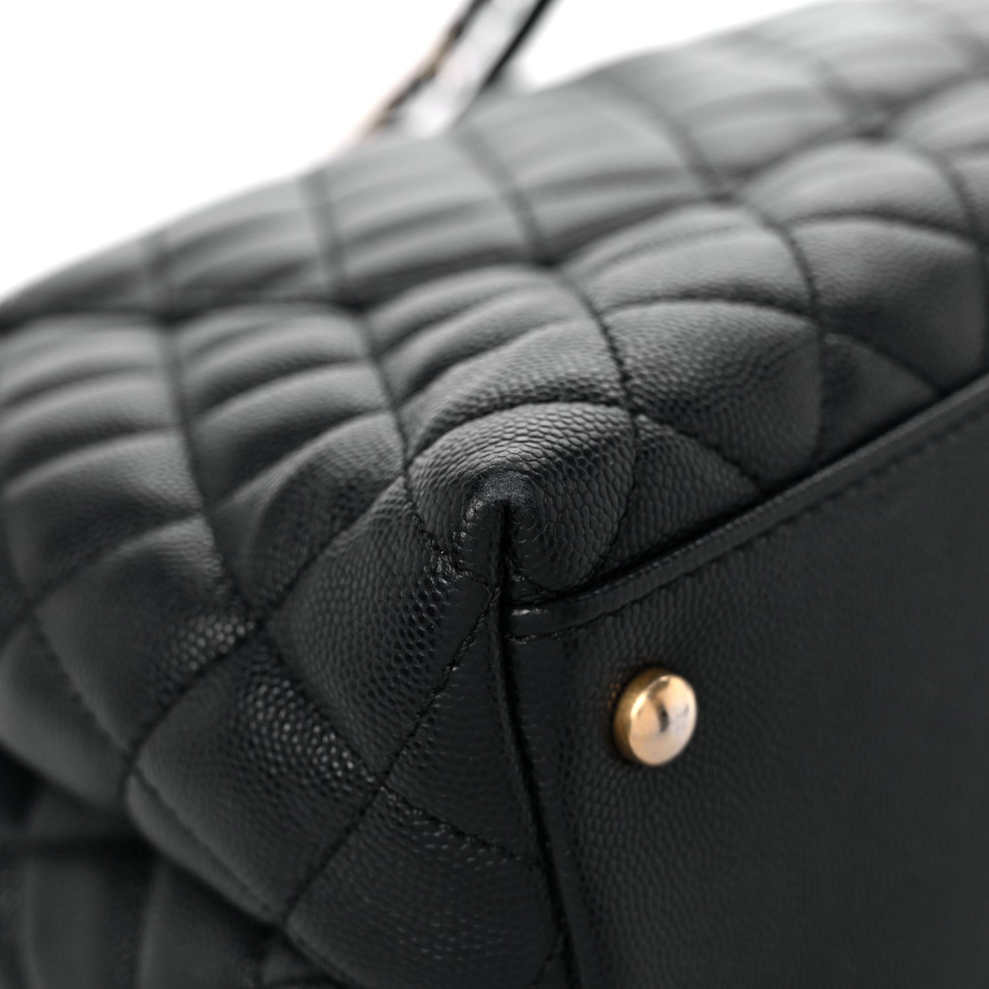 Caviar Lizard Quilted Medium Coco Handle Flap Black