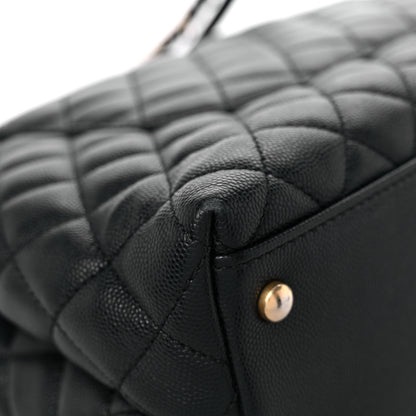 Chanel Caviar Lizard Quilted Medium Coco Handle Flap Black 10 of 16