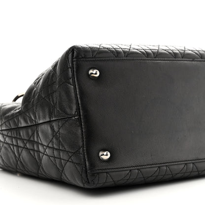 Christian Dior Lambskin Cannage Small Soft Lady Dior Tote Black 9 of 14