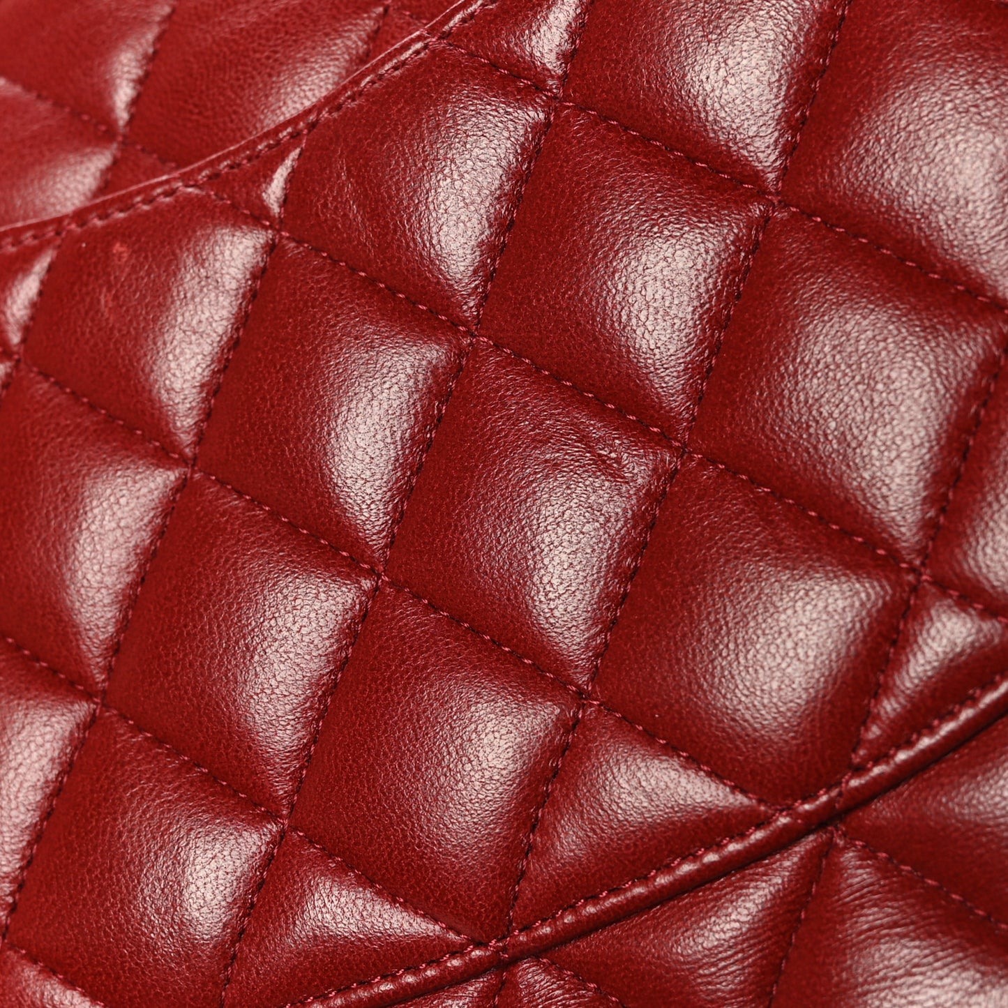Lambskin Quilted Medium Double Flap Dark Red