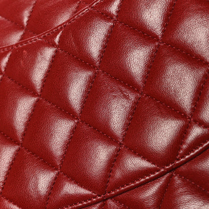Chanel Lambskin Quilted Medium Double Flap Dark Red 11 of 11