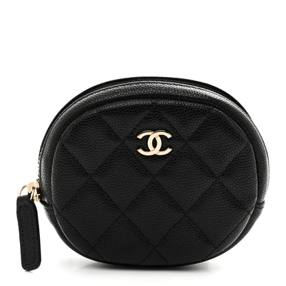 Chanel Caviar Quilted Zip Around Classic Coin Purse Black 1 of 8