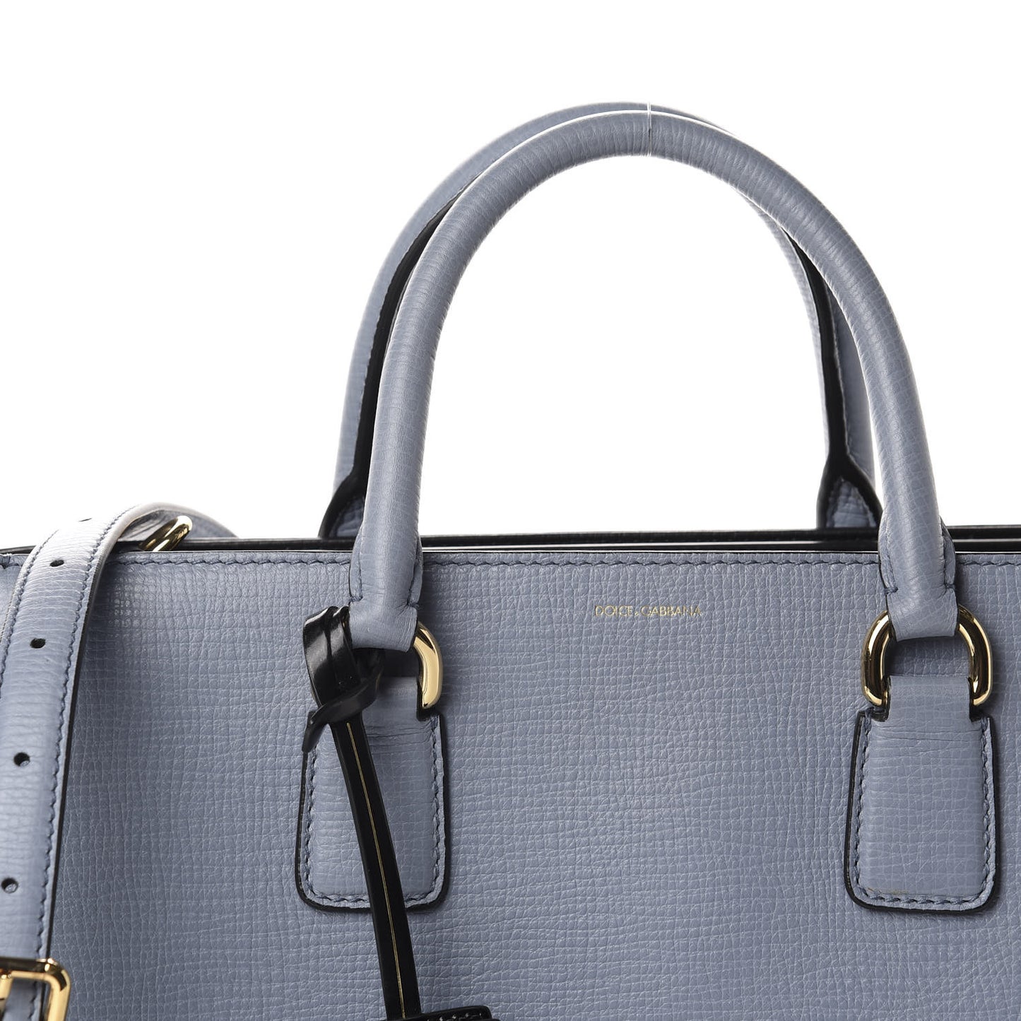 Textured Calfskin Clara Tote Light Blue