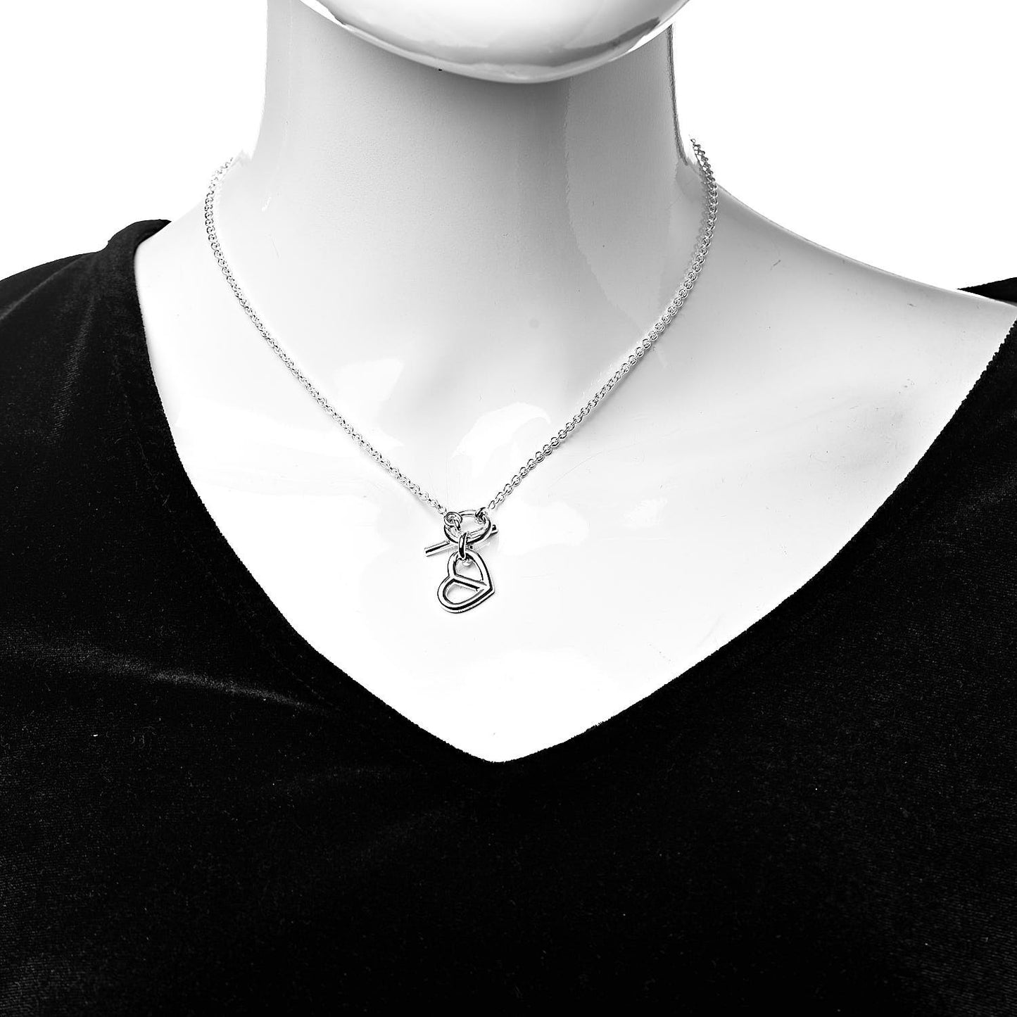 Sterling Silver Chaine D'Ancre Heart Toggle Necklace