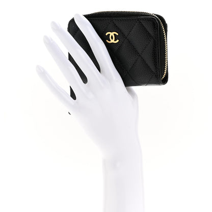 Chanel Caviar Quilted Zip Coin Purse Black 2 of 9