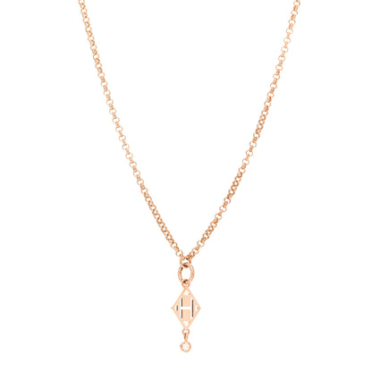 Hermes 18K Rose Gold Diamond Gambade Pendant Necklace 1 of 4