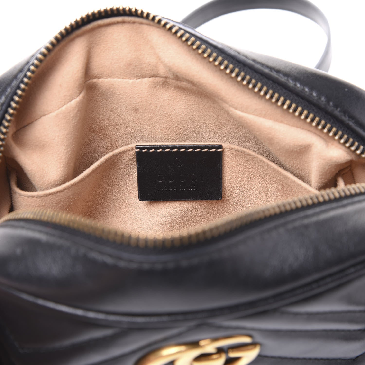 Gucci Calfskin Matelasse Mini GG Marmont Chain Shoulder Bag Black 5 of 13