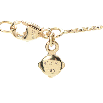 David Yurman 18K Yellow Gold Diamond 16mm Stax Pendant Necklace 5 of 5