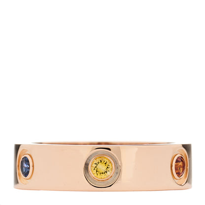 Cartier 18K Pink Gold Sapphire Garnet Amethyst 5.5mm LOVE Ring 55 7.25 5 of 8