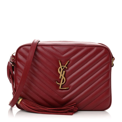 Saint Laurent Calfskin Matelasse Monogram Lou Camera Bag Red 1 of 10