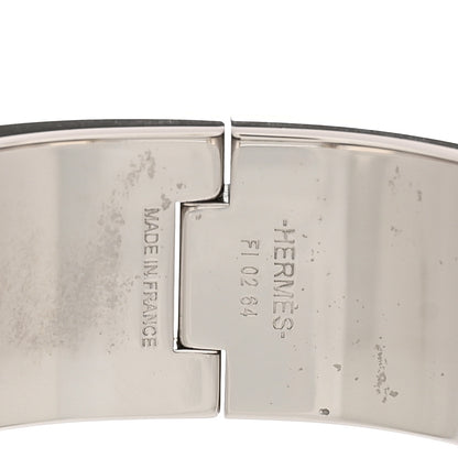 Hermes Enamel Printed Wide Clic Clac H Emile Et Une Nuit Bracelet PM White 3 of 4