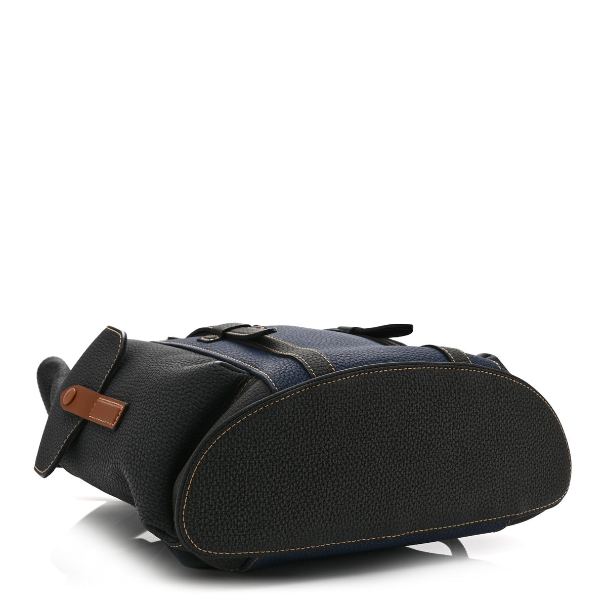 Taurillon Denim Christopher PM Backpack  Black Navy