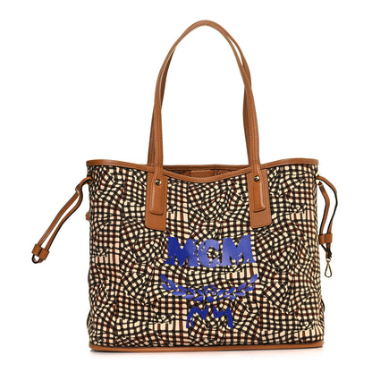 MCM Visetos Medium Liz Reversible Shopper Tote Cognac 11 of 18