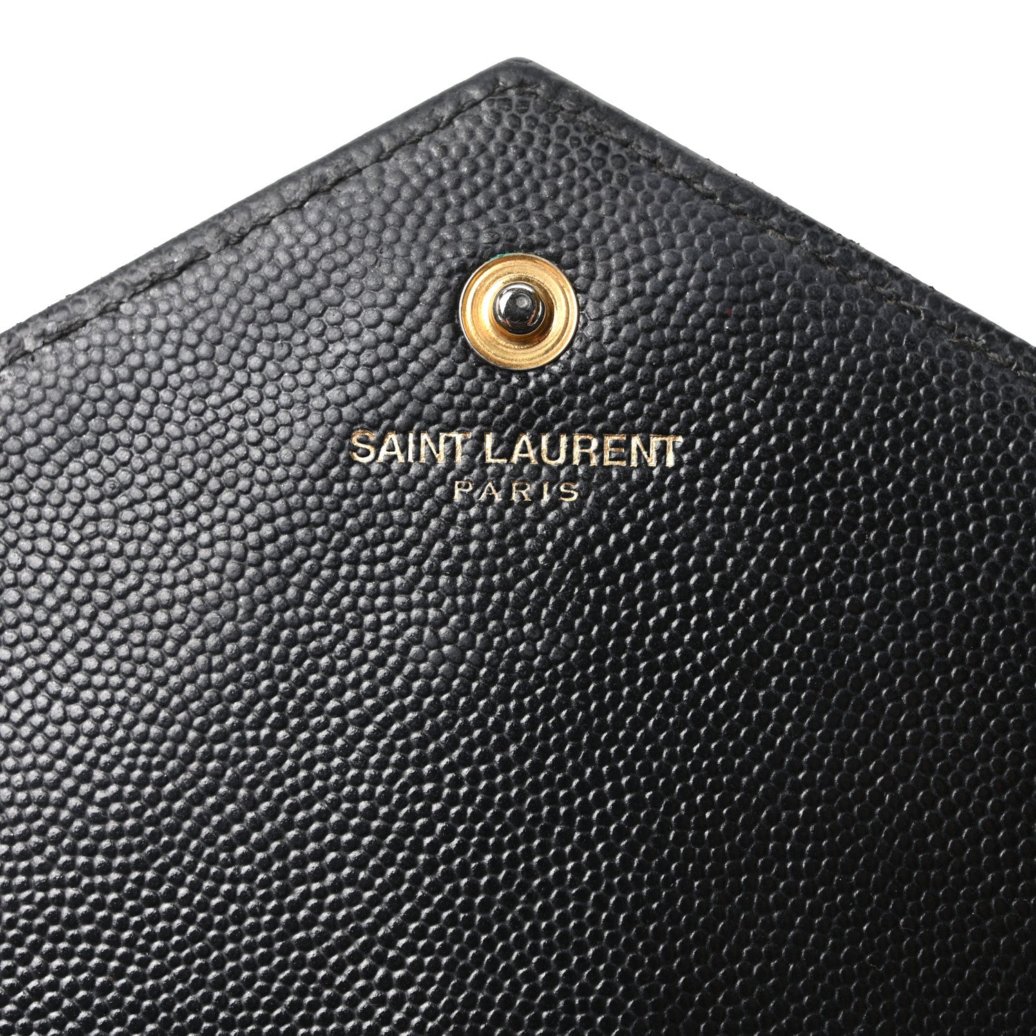 Saint Laurent Grain De Poudre Matelasse Chevron Monogram Chain Wallet Black 5 of 9