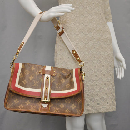 Louis Vuitton Monogram Rayures Tisse Clutch Red 2 of 9