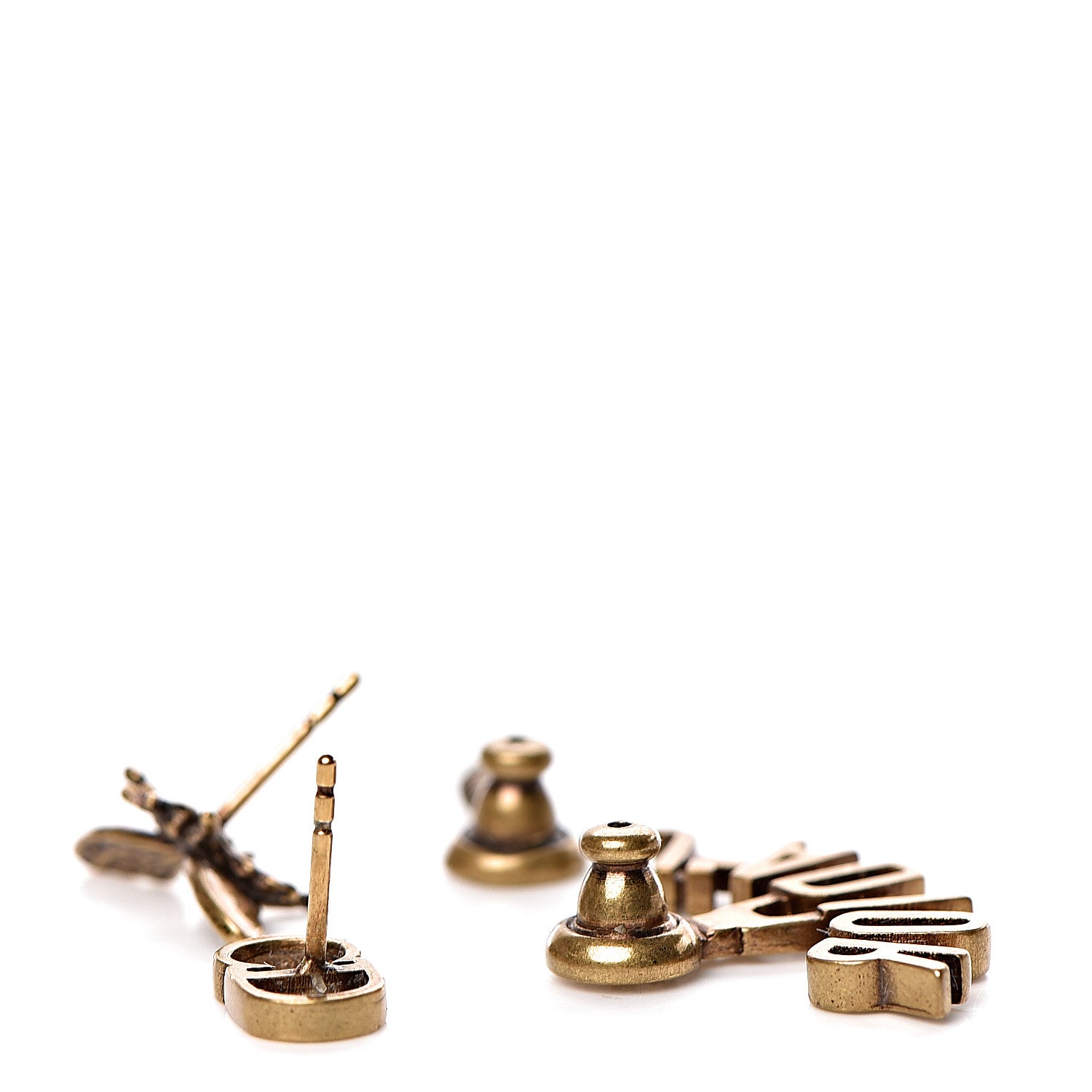 Christian Dior Metal J'Adior Earrings Aged Gold 3 of 4
