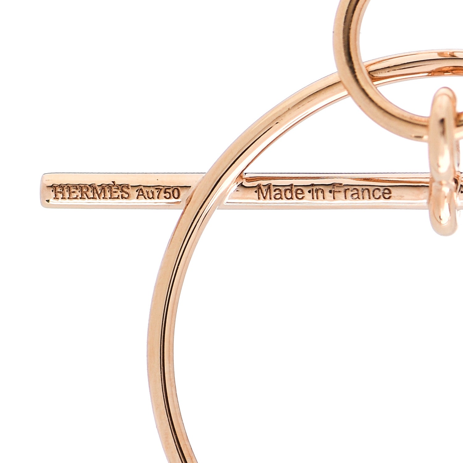 Hermes 18K Rose Gold PM Loop Earrings 4 of 5