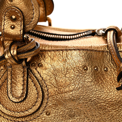Chloe Metallic Calfskin Crystal Paddington Satchel Gold 13 of 19