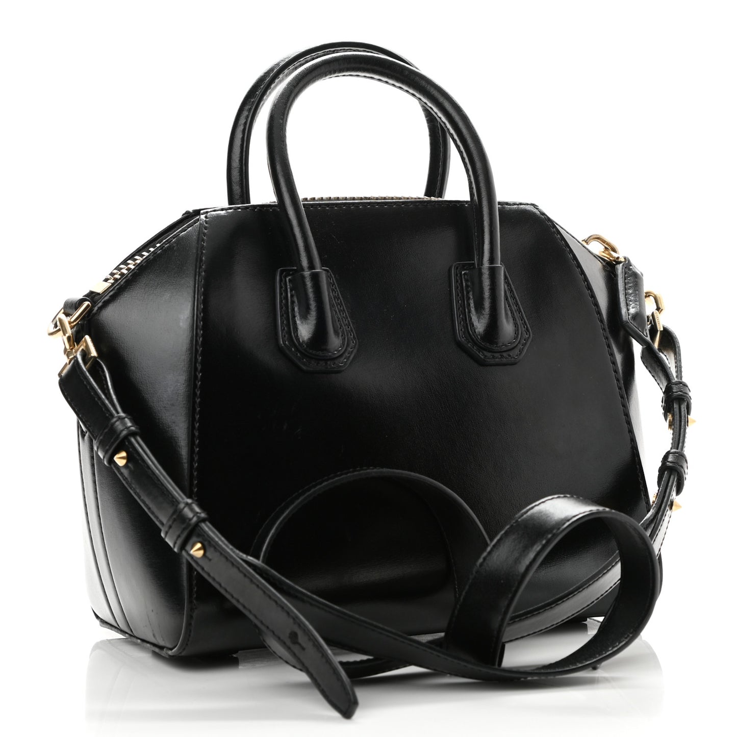 Shiny Lord Calfskin Mini Antigona Black