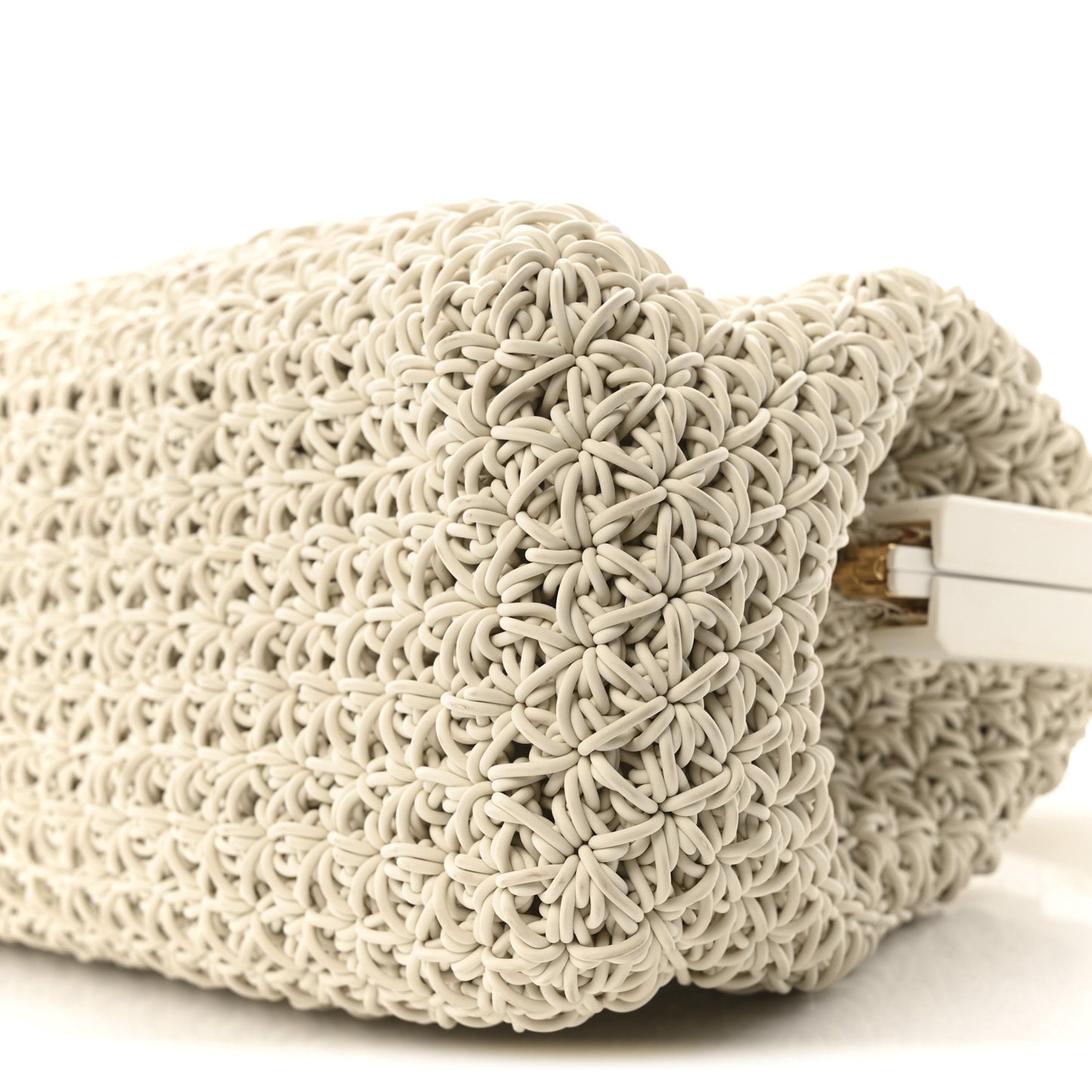 Rubber Crochet Medium The Point Triangle Bag Chalk