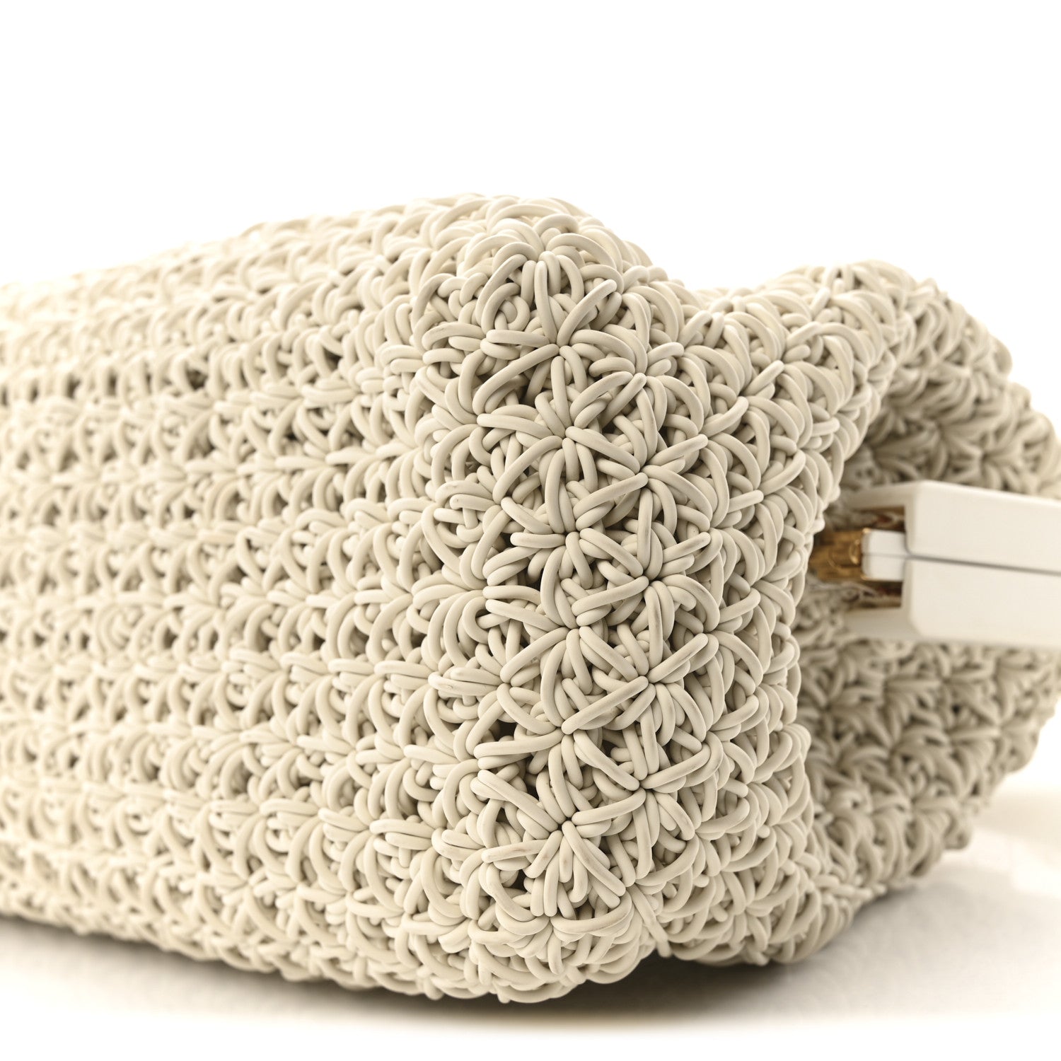 Bottega Veneta Rubber Crochet Medium The Point Triangle Bag Chalk 9 of 11