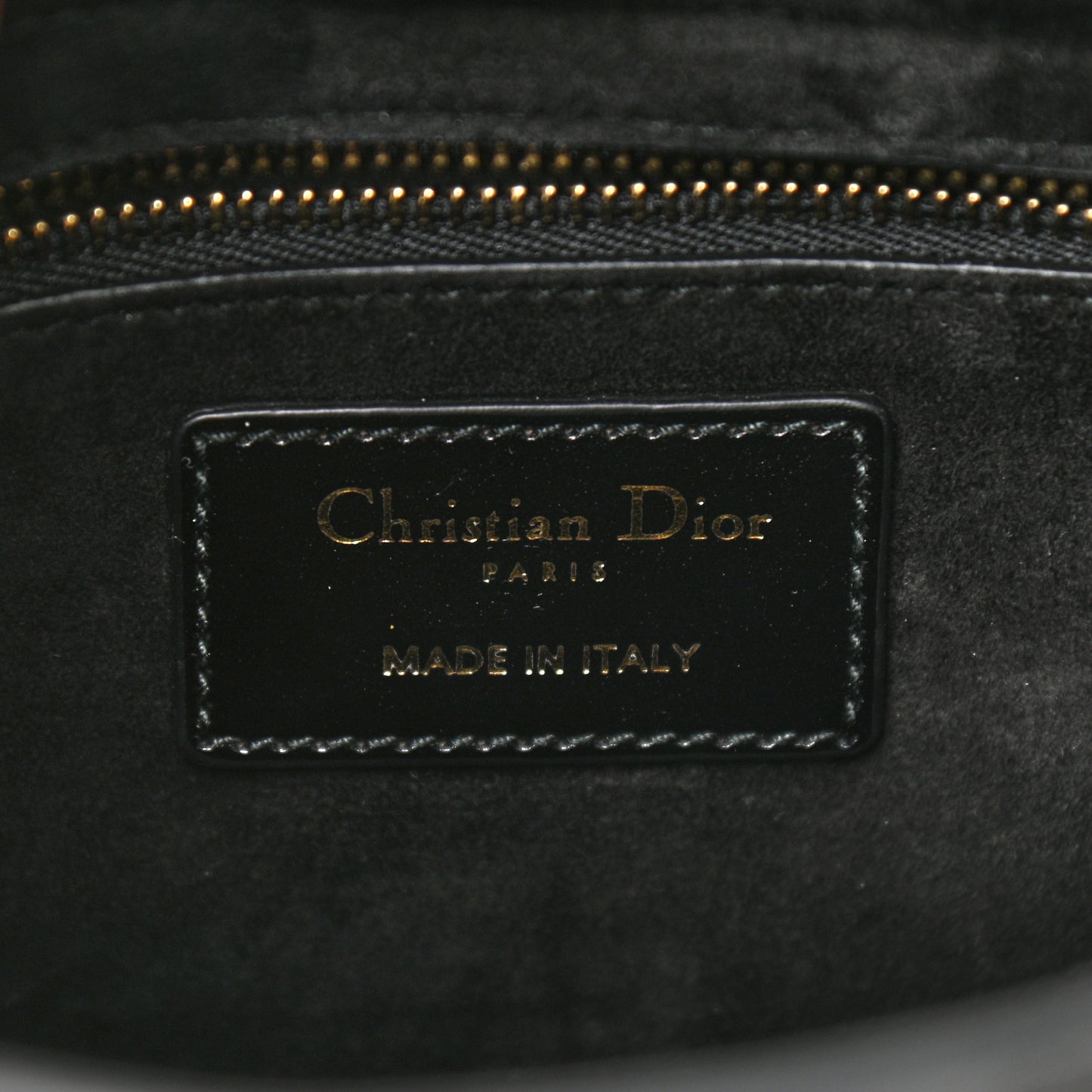 Crinkled Patent Cannage Small Lucky Badges My Lady Dior Black
