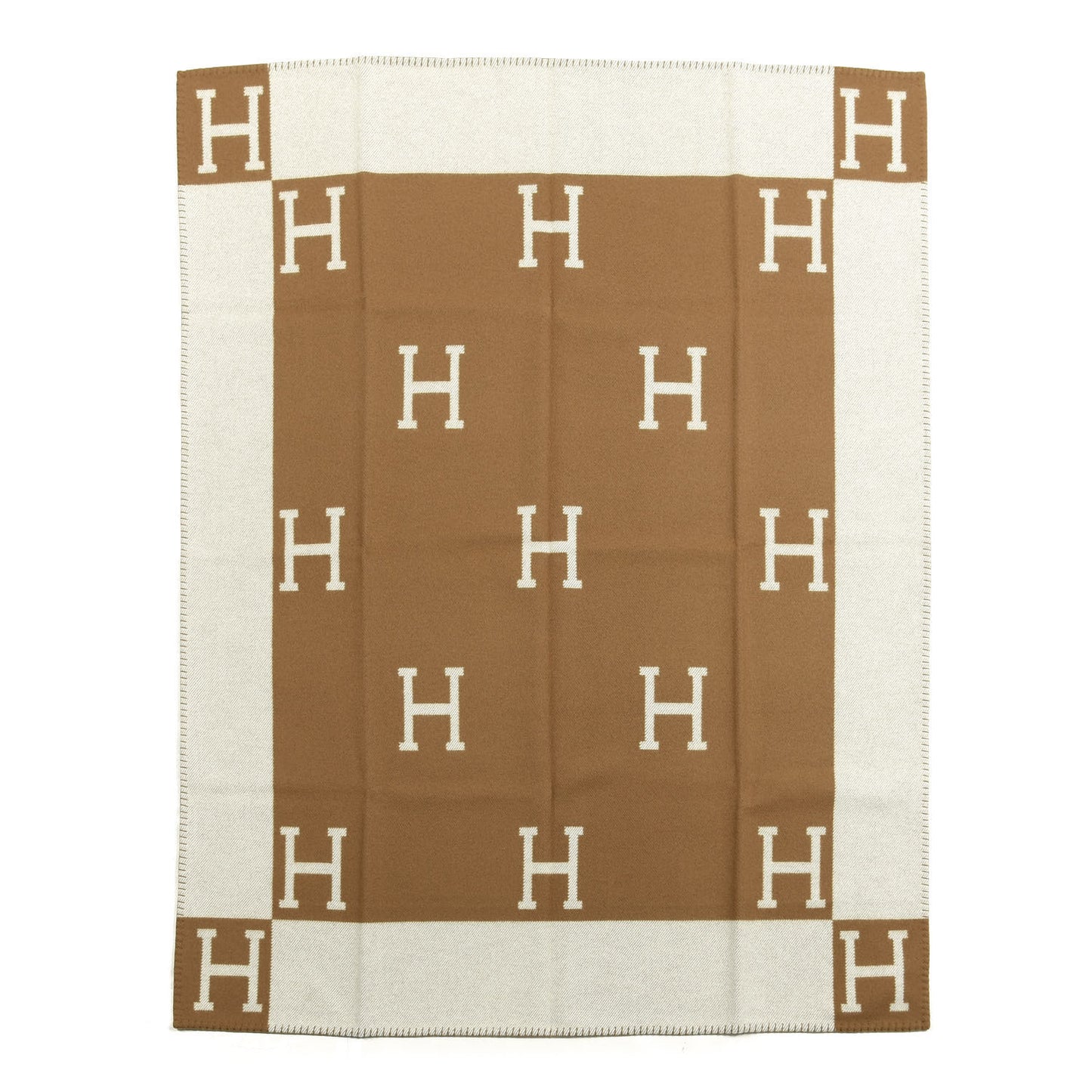 Wool Cashmere Avalon Blanket Ecru Camel