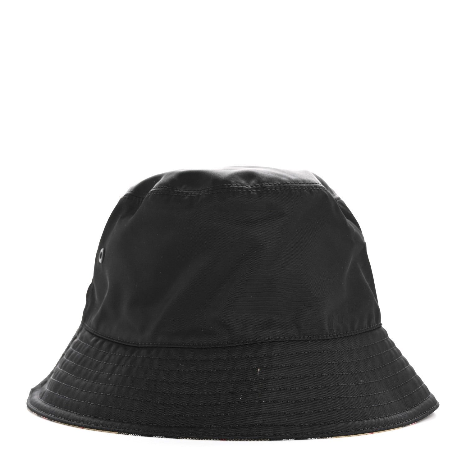 Burberry Cotton Gabardine Vintage Check Reversible Bucket Hat M Black Sand 8 of 14