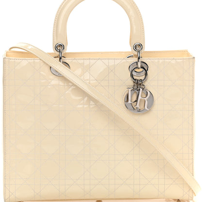 Christian Dior Patent Cannage Large Lady Dior White 8 of 17