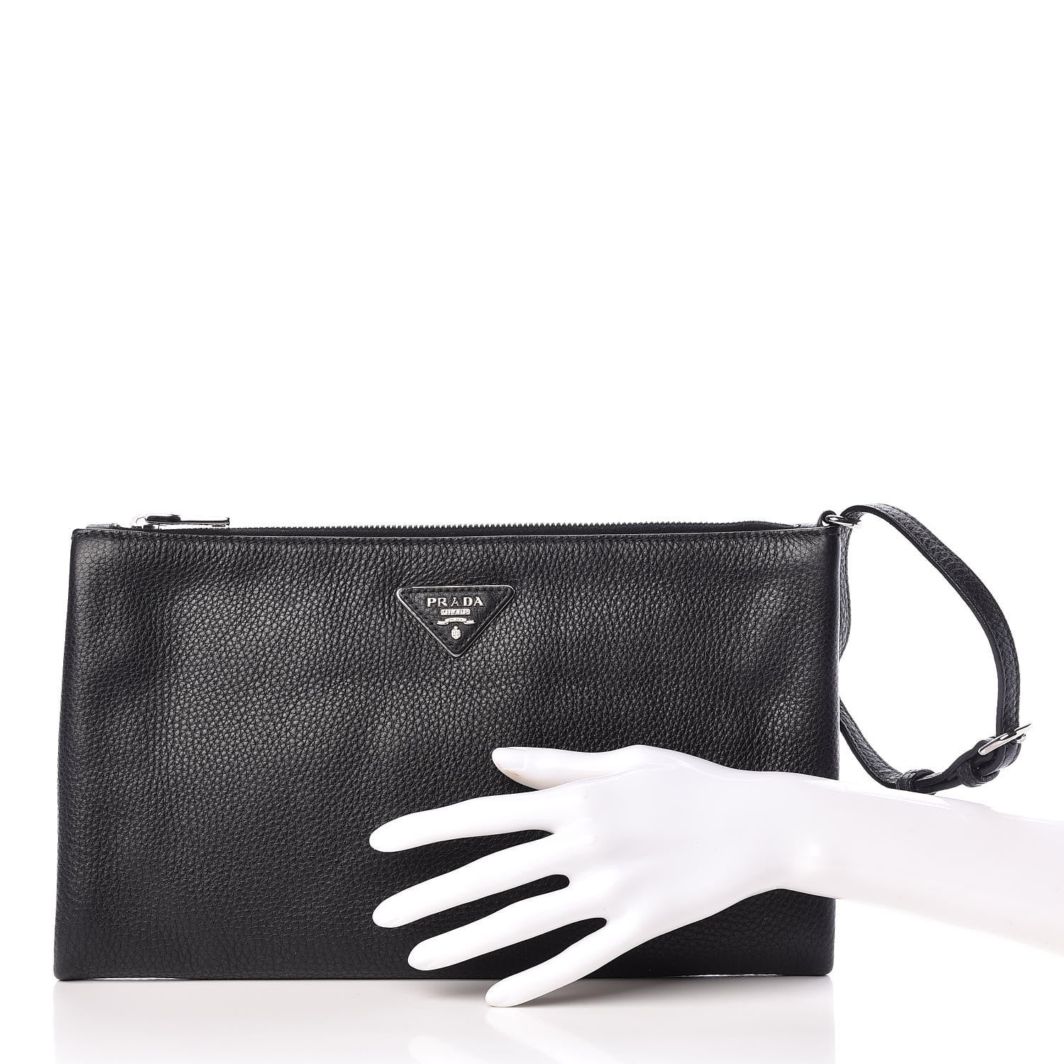 Prada Vitello Daino Clutch Black 2 of 10