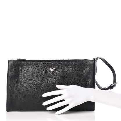 Prada Vitello Daino Clutch Black 2 of 10