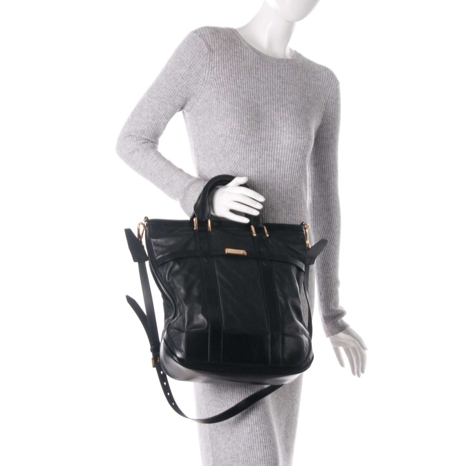 Burberry Soft Lambskin Tote Black 3 of 9