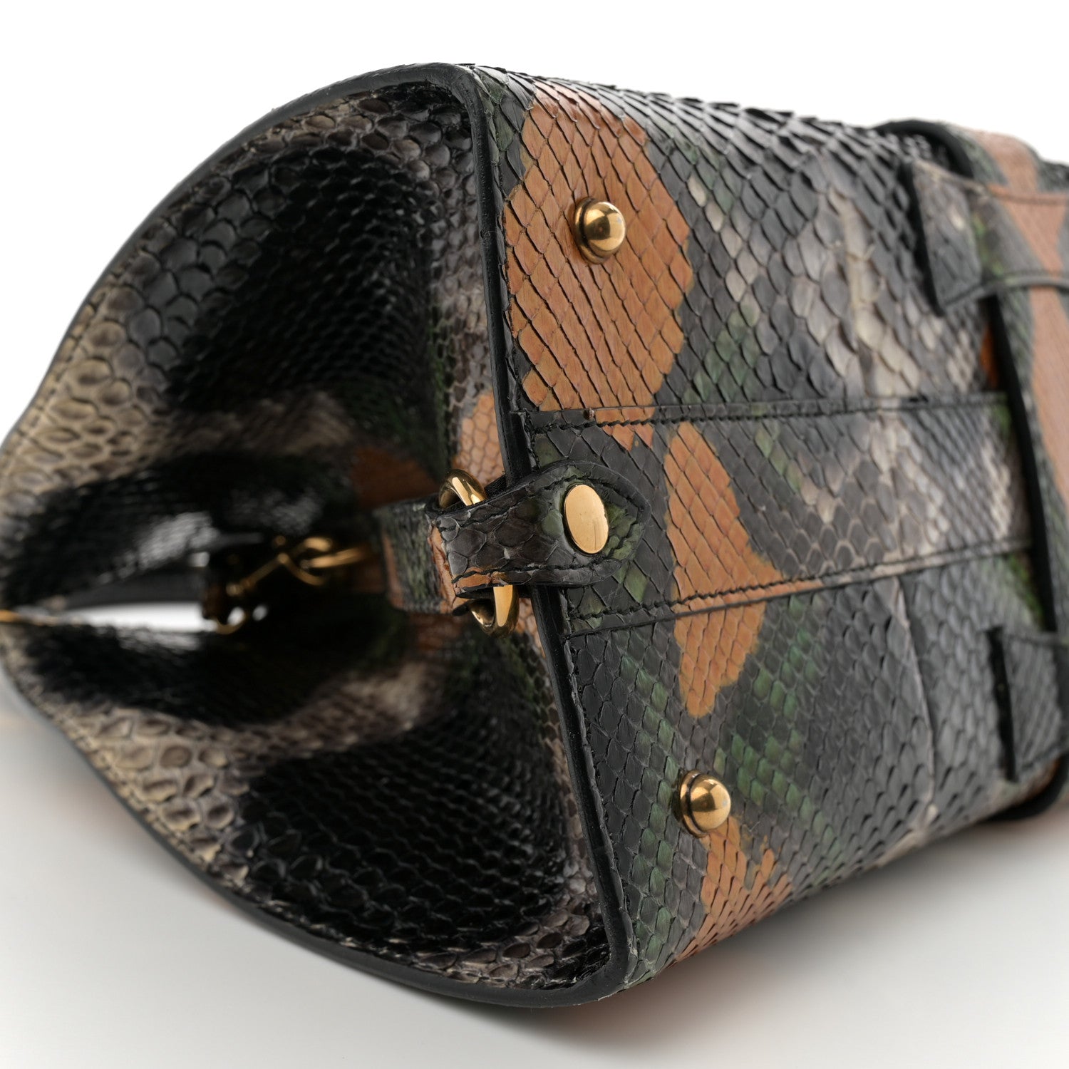 Gucci Snakeskin Stirrup Medium Top Handle Bag Multicolor 9 of 12