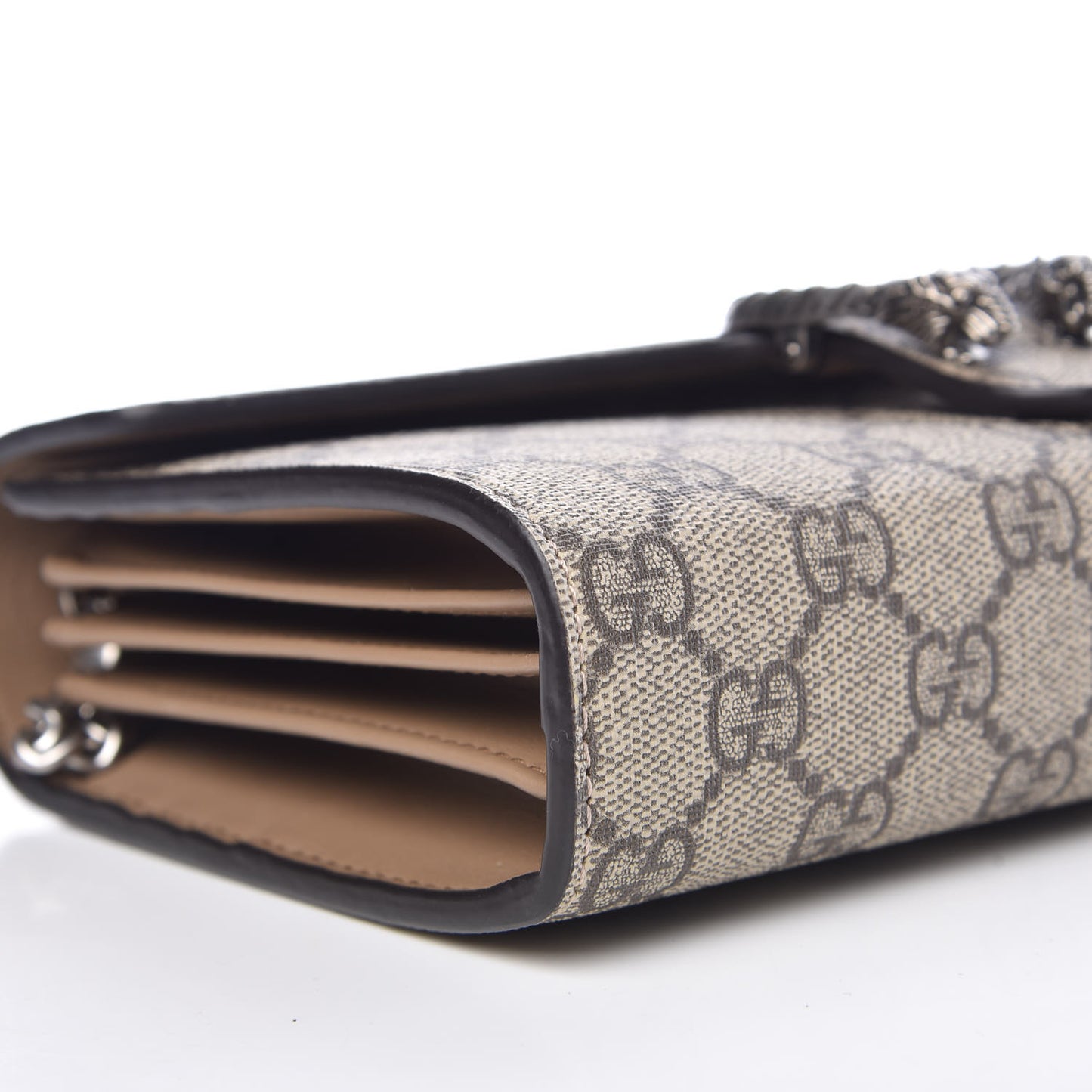 GG Supreme Monogram Mini Dionysus Chain Wallet Beige Taupe