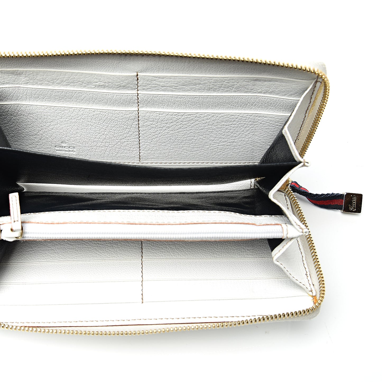 Calfskin Capri Zip Around Wallet White