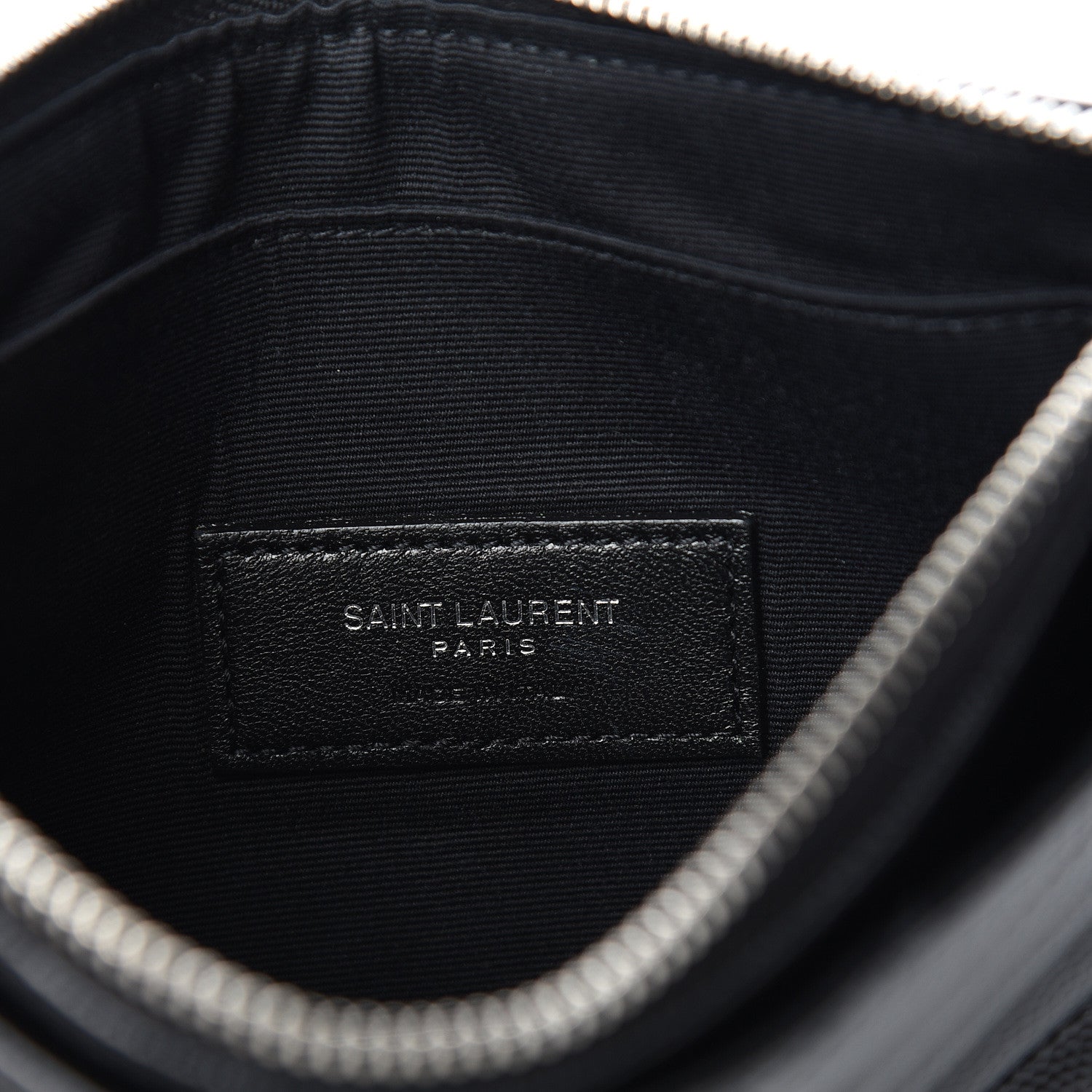 Saint Laurent Grain De Poudre Chevron Monogram Bill Pouch Black 6 of 7