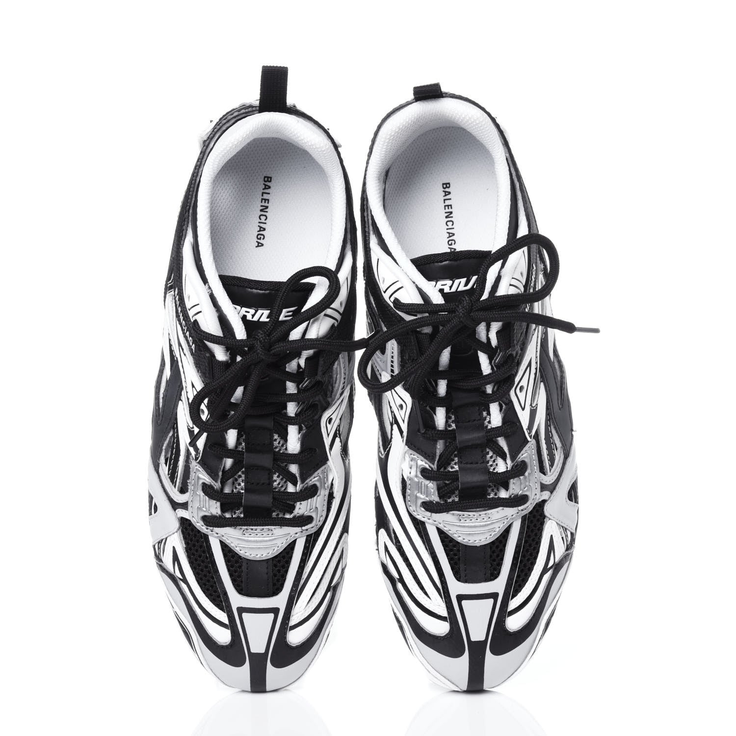 Balenciaga Mesh Rubber Womens Drive Sneakers 40 Light Grey Black 6 of 9