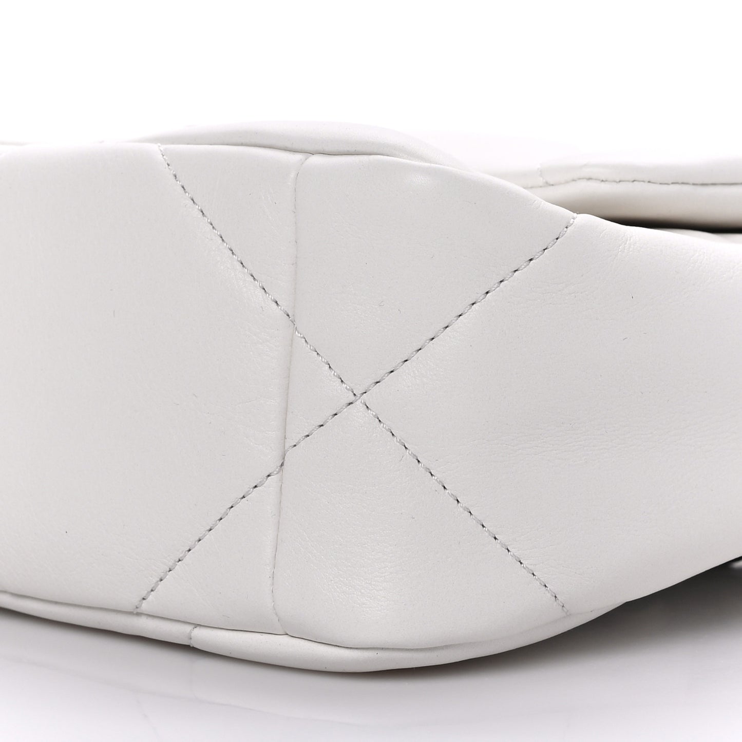 Glossy Calfskin Quilted Medium Chanel 19 Flap White Black