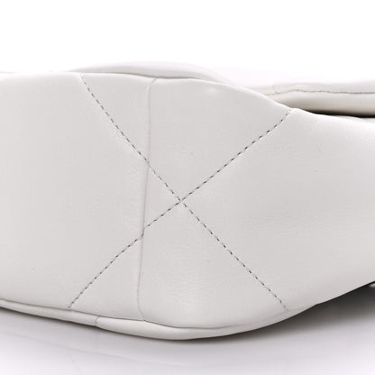 Chanel Glossy Calfskin Quilted Medium Chanel 19 Flap White Black 9 of 9