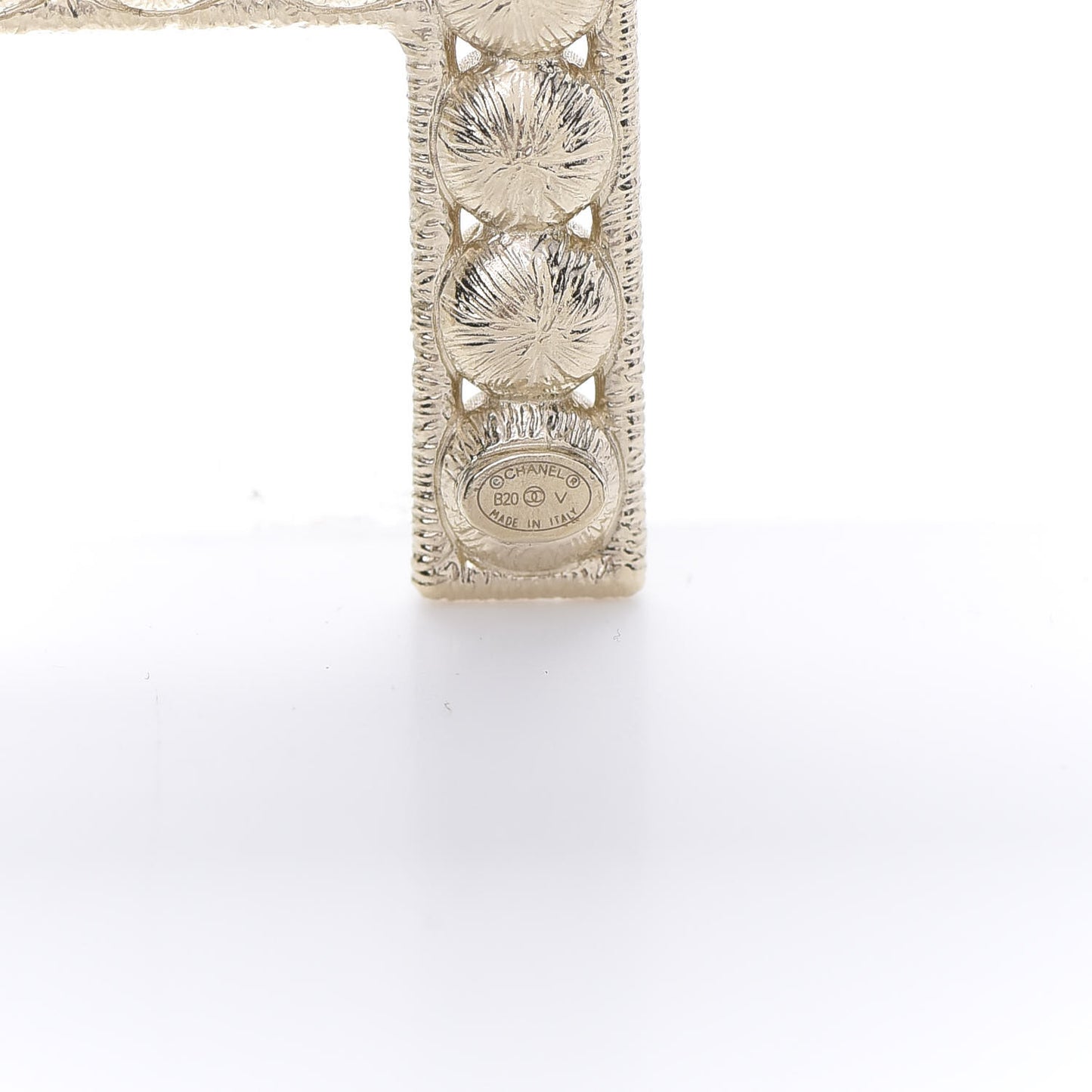 Crystal Cha-Nel Logo Brooch Set Gold