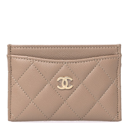 Chanel Caviar Quilted Card Holder Dark Beige 1 of 9