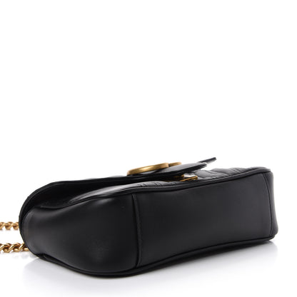 Gucci Calfskin Matelasse Mini GG Marmont Shoulder Bag Black 5 of 11