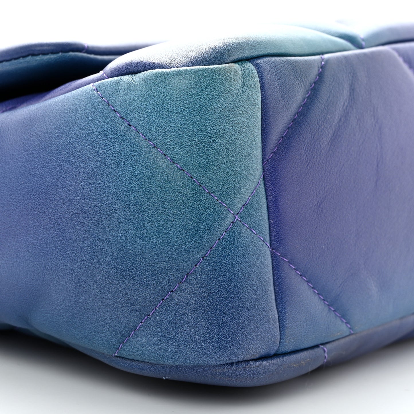 Tie Dye Calfskin Quilted Medium Chanel 19 Flap Blue Purple