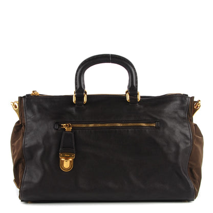 Prada Saffiano Tessuto Nylon Satchel Ebano 1 of 11