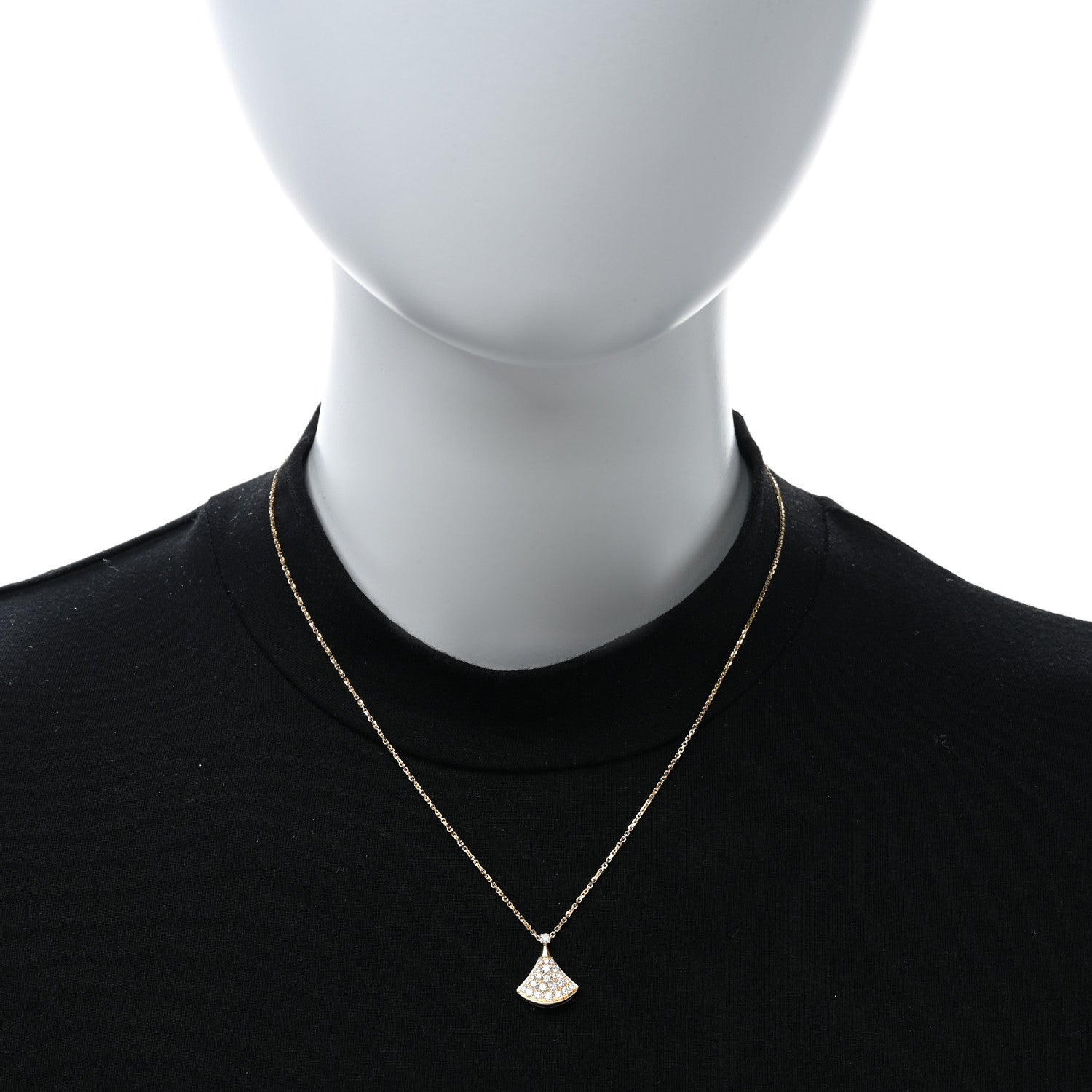 Bulgari 18K Yellow Gold Diamond Divas' Dream Pave Pendant Necklace 2 of 5