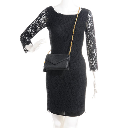 Chanel Woven Raffia Tassel Mini Flap Black 2 of 9