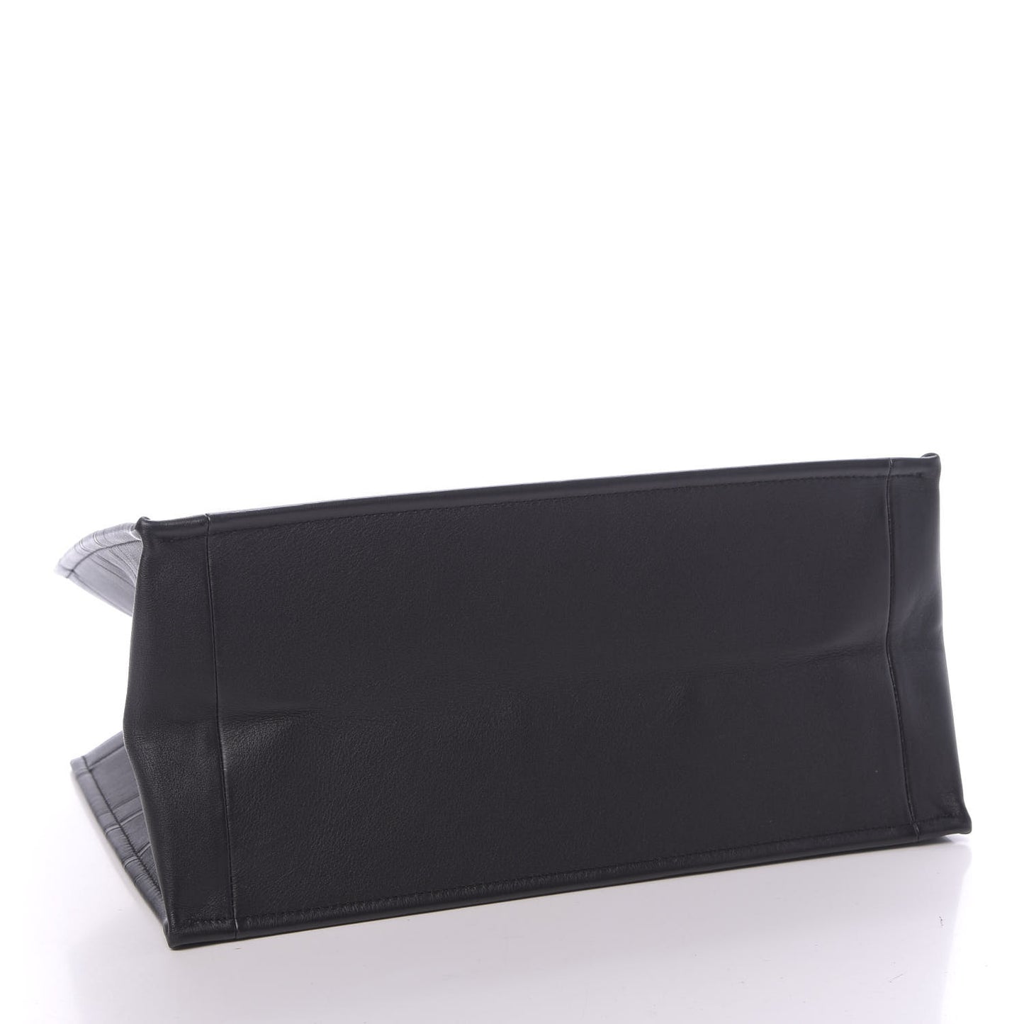 Calfskin Embossed Medium Book Tote Black